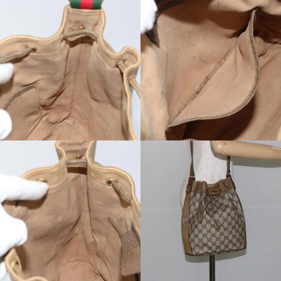 GUCCI GG Supreme Web Sherry Line Shoulder Bag PVC Beige 14 02 034 Auth 143349 - Picture 15 of 15